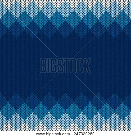 Winter Holiday Knitted Background With A Place For Text. Wool Knit Sweater Texture Imitation With Sh