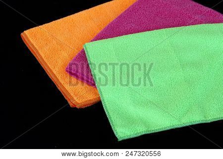 Blue, Green, Orange And Pink Microfiber Cleaning Cloths,microfiber Cleaning Cloths,
Colored Microfib