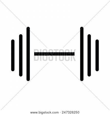 Dumbell Icon With Outline Style Vector Illustration