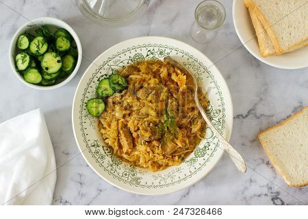 A Traditional Dish Of Some European Countries Is Bigos Made From Cabbage, Other Vegetables And Meat.