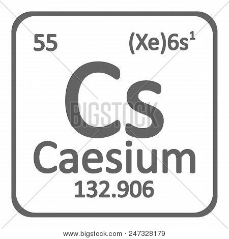 Periodic Table Element Caesium Icon On White Background. Vector Illustration.