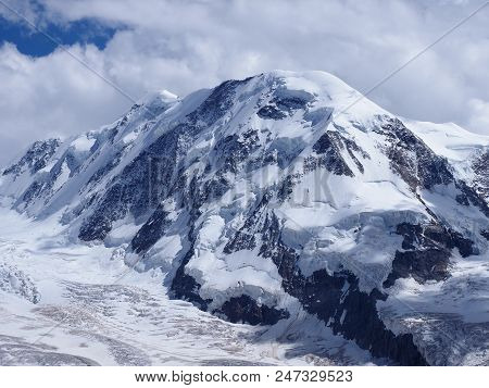 Impressive Lyskamm Massif Landscapes And Glacier At Monte Rosa Swiss Alpine Mountain In Alps At Swit