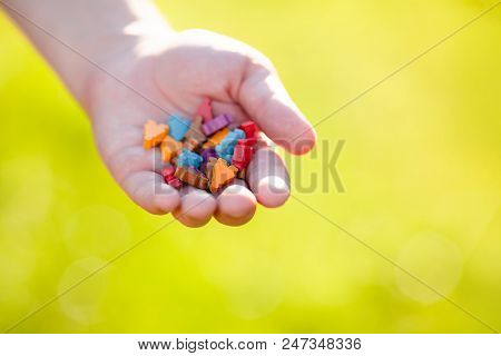 A Handful Of Multicolored Meeple Figurines, Strategy Eurogames, Boardgame Hobby.