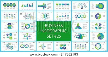 Project Infographic Design Template Set For Stock And Trade Concept. Can Be Used For Business Projec