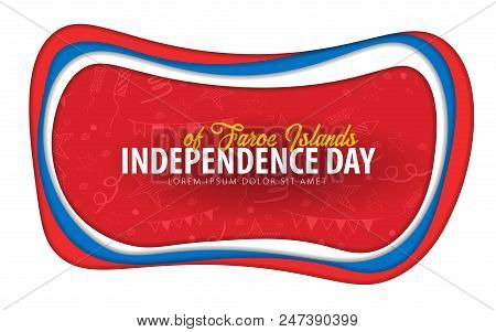 Faroe Islands. Independence Day Greeting Card. Paper Cut Style