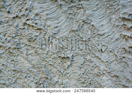 Stone Texture, The Surface Of Solidified Concrete In Gray Tones.