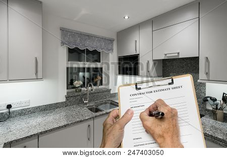 Contractor Estimate Form For Decorating Small Modern Kitchen In Uk Apartment Or Flat