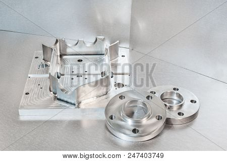 Semi-finished Steel Blank Andl Flanges. Metal Engineering. Milling And Lathe Industry. Cnc Technolog