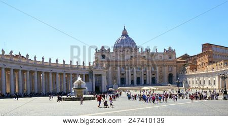 St. Peter's Cathedral, Vatican, wide angle view.