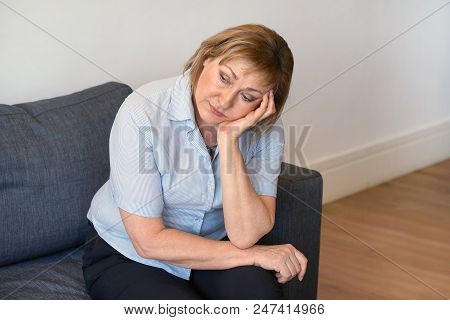 A Lonely Elderly Woman, She Is Depressed And Separated From Problems In Her Personal Life. The Conce