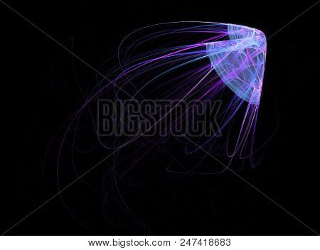 Blue Transparent Deep-sea Jellyfish - Fractal Art