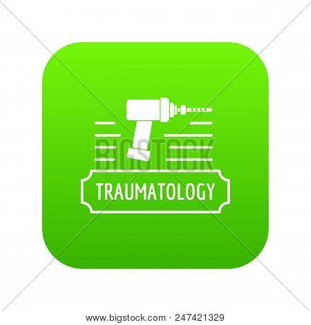 Correction Traumatology Icon Green Vector Isolated On White Background