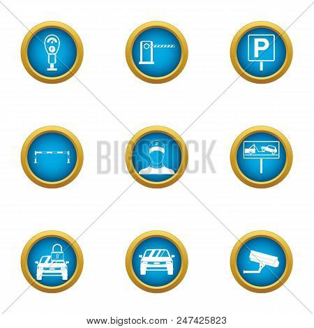 Carpark Icons Set. Flat Set Of 9 Carpark Vector Icons For Web Isolated On White Background