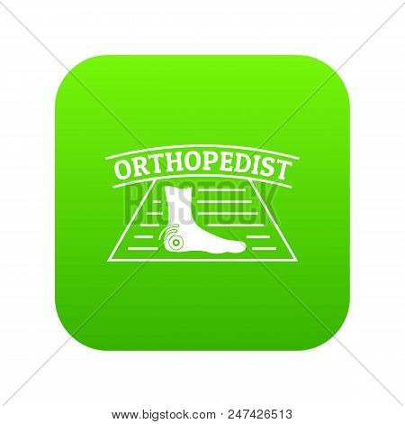 Leg Orthopedic Icon Green Vector Isolated On White Background