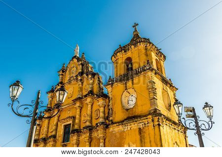 Leon, Nicaragua. February 2018. A View Of Cathedral Recoleccion In Leon Nicaragua