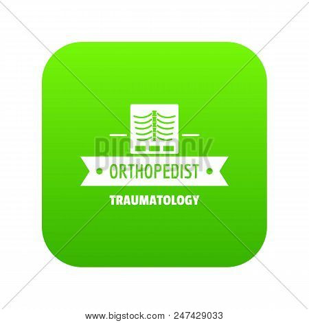 Orthopedic Prosthesis Icon Green Vector Isolated On White Background
