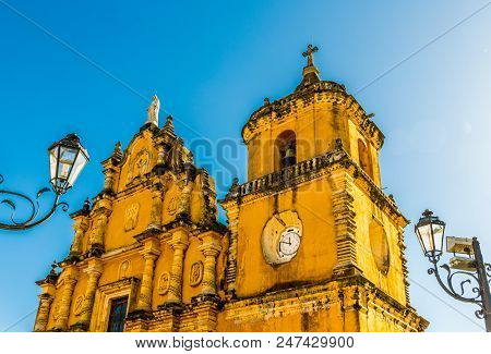 Leon, Nicaragua. February 2018. A View Of Cathedral Recoleccion In Leon Nicaragua