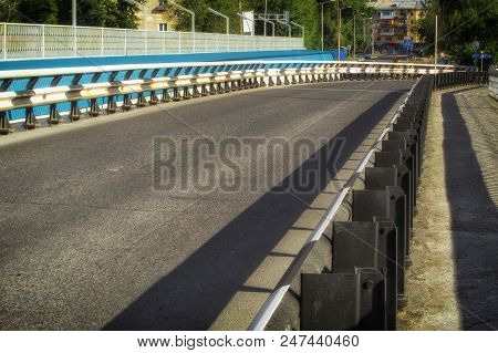 Kazakhstan, Ust-kamenogorsk, June 24, 2018: New Bridge Across The Ulba River. Urban Landscape