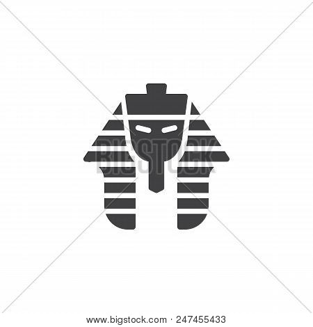 Egyptian Pharaoh Vector Icon. Filled Flat Sign For Mobile Concept And Web Design. Tutankhamen Mask S