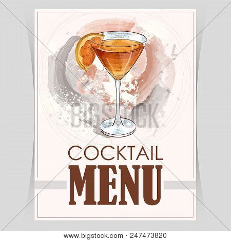 Vector Flyer, Cover Menu With A Monkey Gland Cocktail Image