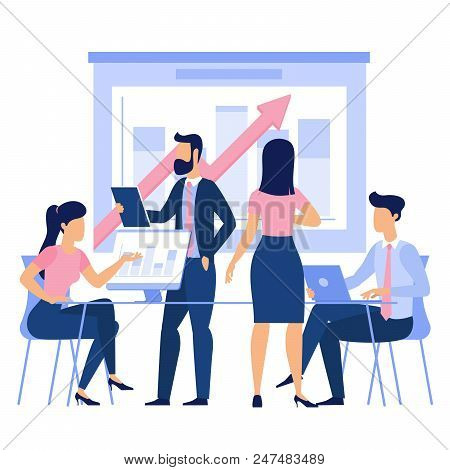 Flat Design Young Man And Woman Worting And Communicating Ready To Animation Characters To Compouse 
