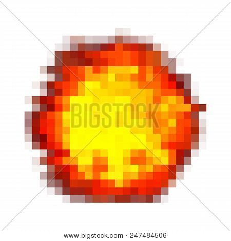 Pixel Explosion On A White Background Vector Art.