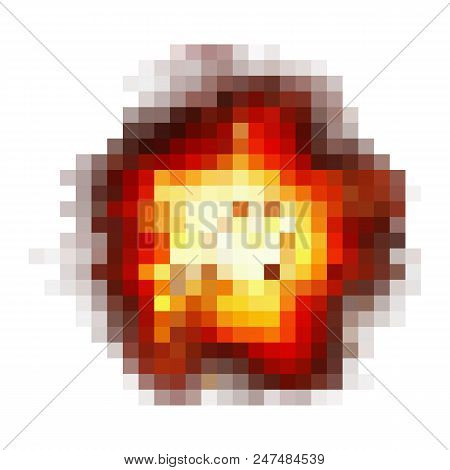 Pixel Explosion On A White Background Vector Art.