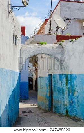 An Amazing City In Morocco, Rabat, Medina, Narrow Streets, Colorful Walls, Narrow Passage - Street, 