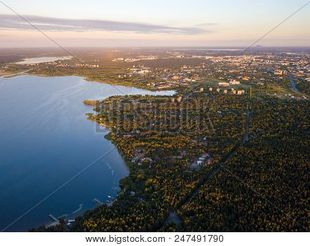 The Song And Dance Celebration In Latvia. Aerial.