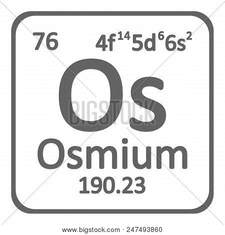 Periodic Table Element Osmium Icon On White Background. Vector Illustration.