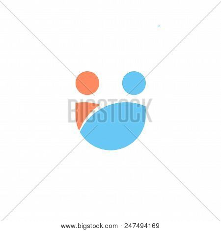 Stylized Man And Woman Union Icon. Care In Relationship Vector Logo Template. Abstract Silhouette Of