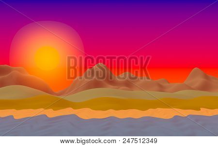 Sun Sea Beach. Sunrise. Ocean Shore Line With Waves On A Beach. Island Beach Paradise With Waves. Va