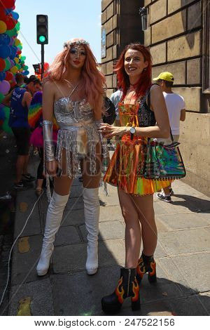 Paris, France-june 30, 2018 : The Participants Of Gay Pride Parade At Concorde Place In Paris, Franc