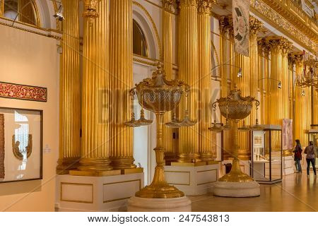 Saint Petersburg, Russia - August 18, 2017: Interior Of State Hermitage In St.petersburg, Russia. St