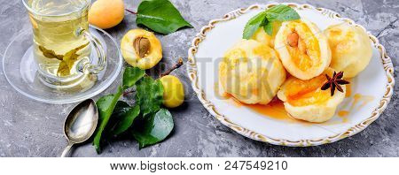 Dumplings With Apricot And Spicy Syrup