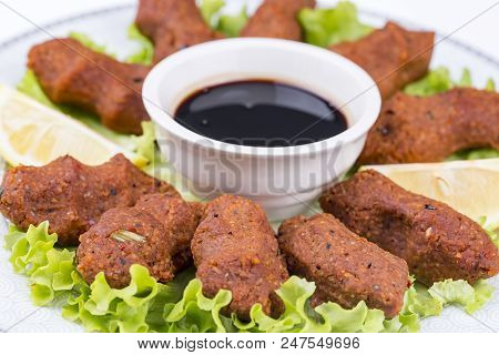 Traditional Delicious Turkish Foods; Bulgur Kofte, Cig Kofte.