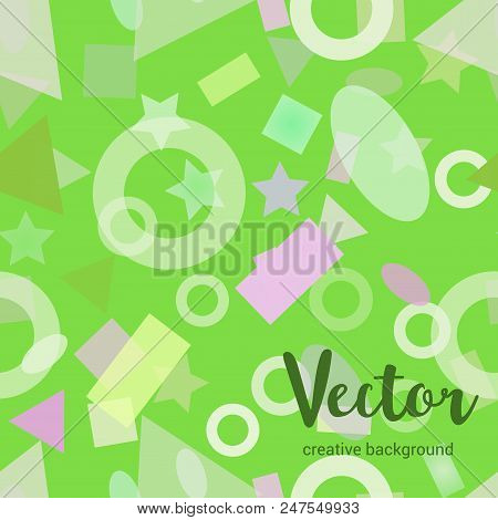 Vector Colorful Background With Random, Chaotic, Scattered Elements. Seamless Geometric Pattern