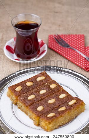 Traditional Delicious Turkish Desserts; Sambali Tatlisi. Turkish Cuisine.