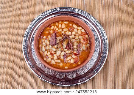 Hot Turkish Bean Stew With A Tasty Tomato Sauce, Turkish Food; Kuru Fasulye.