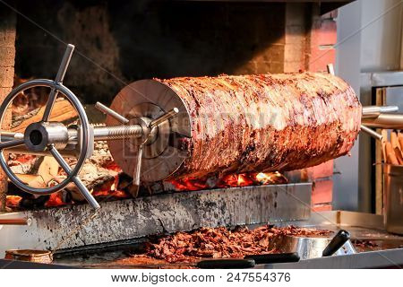 Traditional Delicious Turkish Foods; Doner Cag Kebab