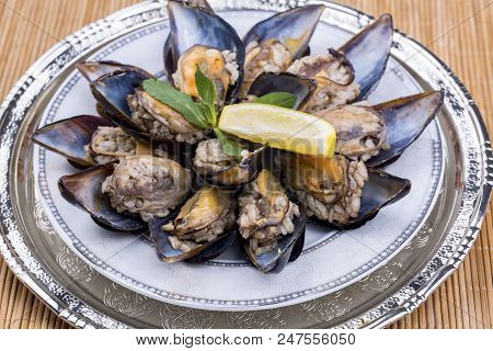 Seafood; Stuffed Mussels (midye Dolma), Mediterranean Cuisine