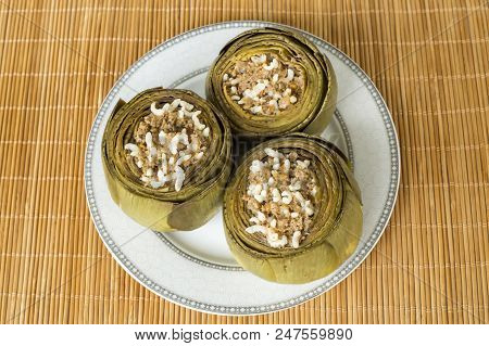 Traditional Delicious Turkish Foods; Stuffed Artichoke (enginar Dolma)