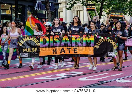 Gay Pride Parade In San Francisco - Brady Campaign Marches Against Hate