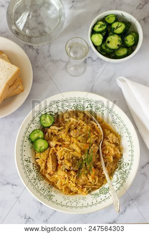 A Traditional Dish Of Some European Countries Is Bigos Made From Cabbage, Other Vegetables And Meat.