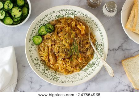A Traditional Dish Of Some European Countries Is Bigos Made From Cabbage, Other Vegetables And Meat.