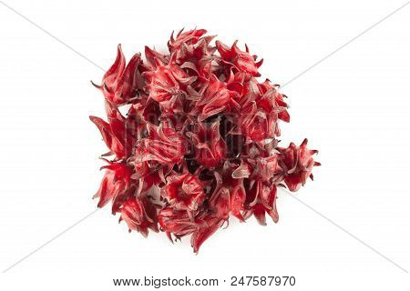 Top View Angle Of Red Roselle
