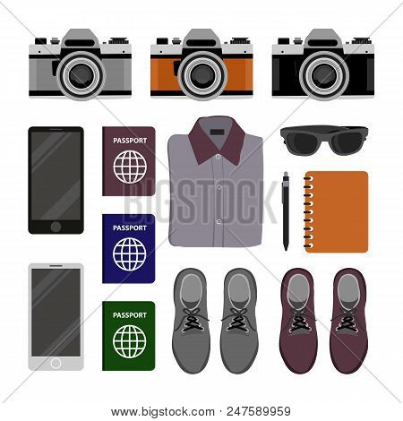Travel Equipment Vector Design, Travel Tools Collection Design