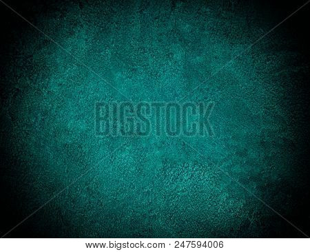Green Marble Or Concrete Background With Dark Edges (as An Abstract Background Like In Horror Movies