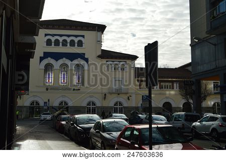 Nice Building Of The Railway Station In Vitoria. Architecture, Art, History, Travel. December 29, 20