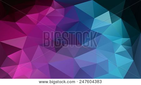 Vector Abstract Irregular Polygonal Background - Triangle Low Poly Pattern - Neon Pink Magenta Purpl